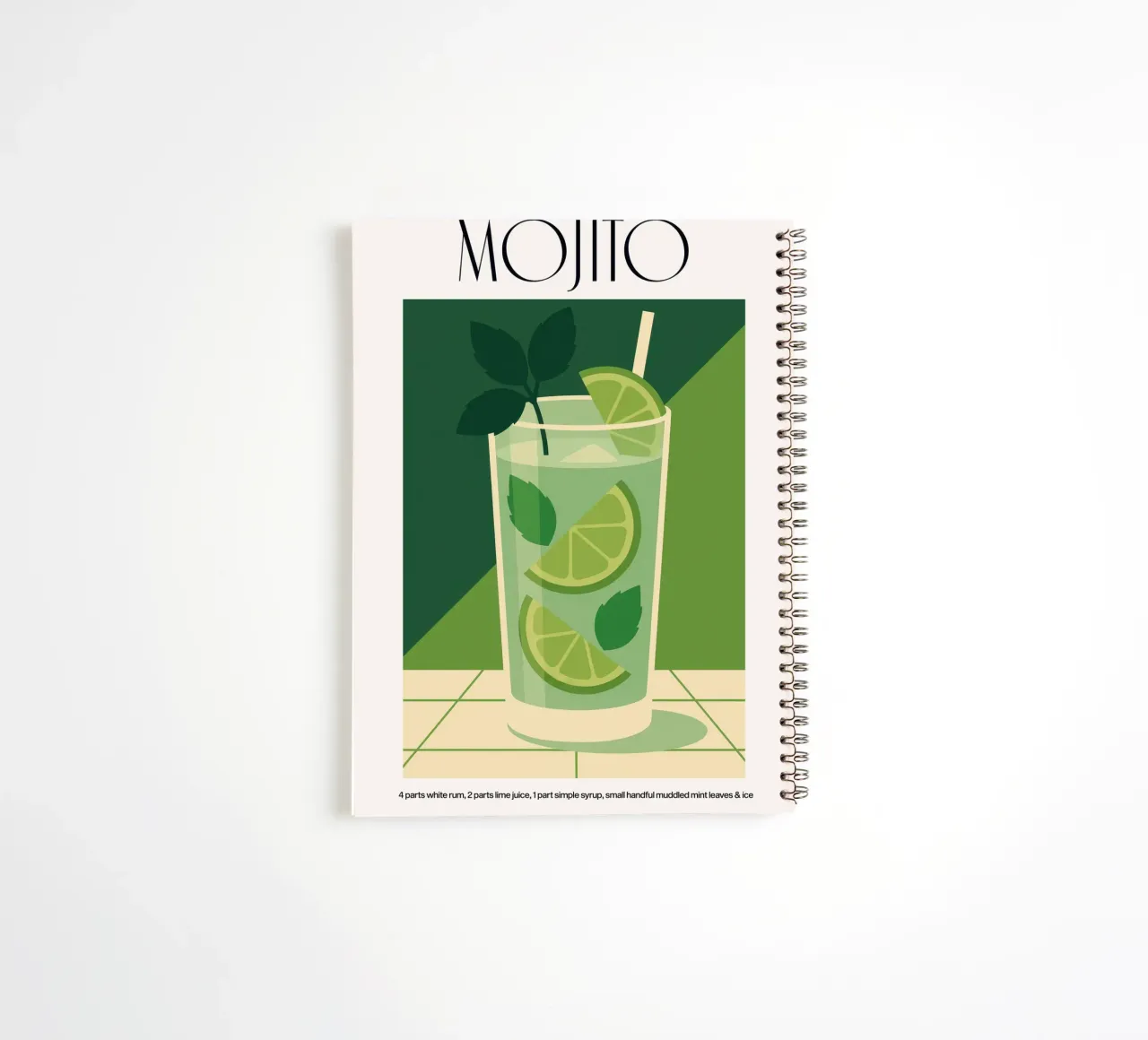 Mojito Cocktail cuaderno de espiral de Attaboy Dsgn
