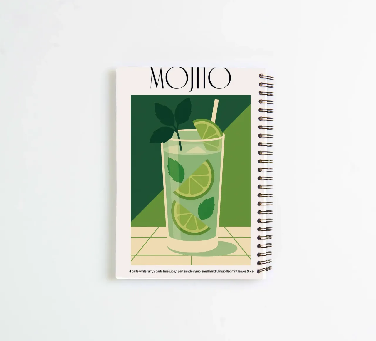 Mojito Cocktail cuaderno de espiral de Attaboy Dsgn