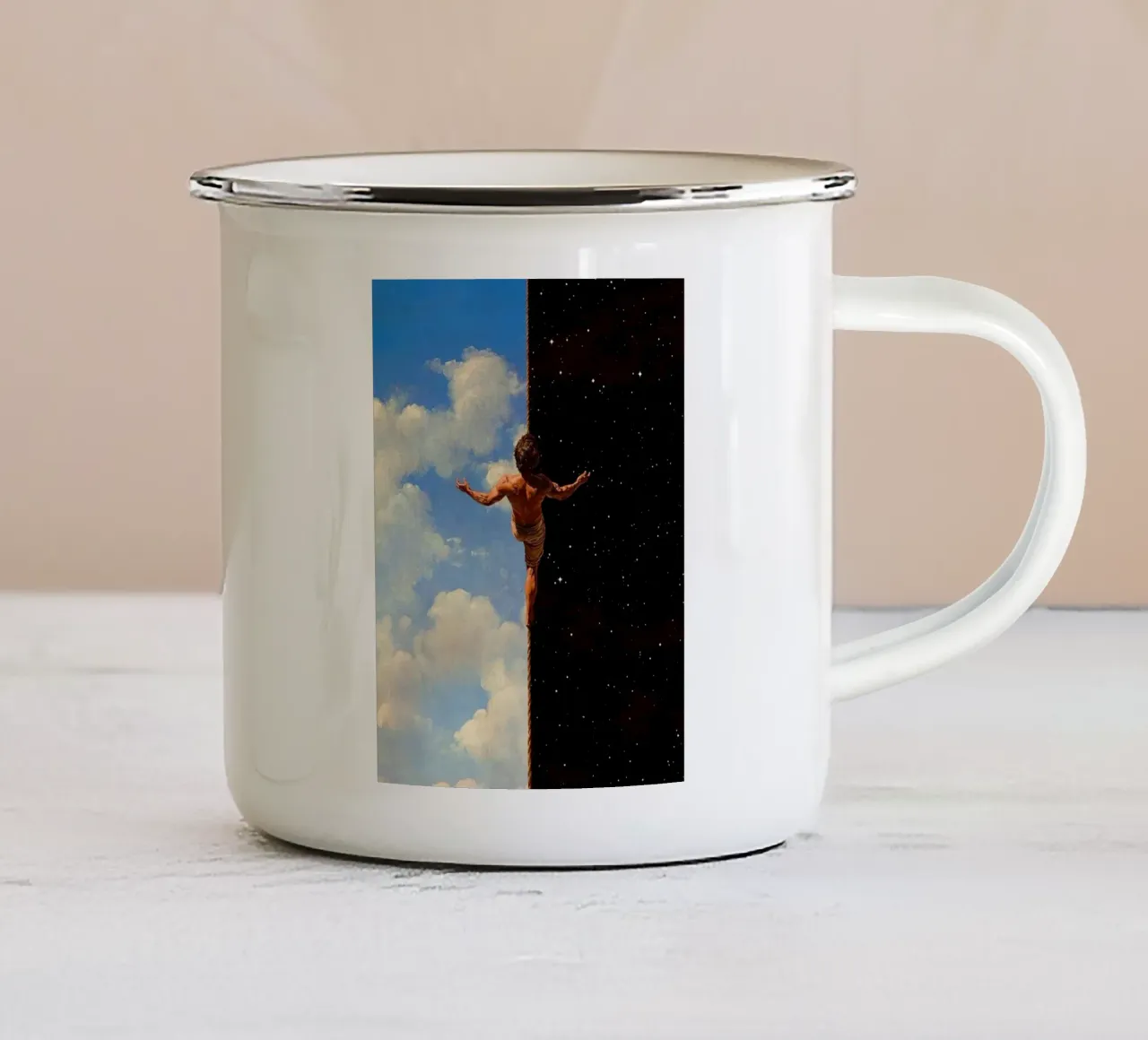 Limite in bianco e nero tazza in smalto da Cute Art