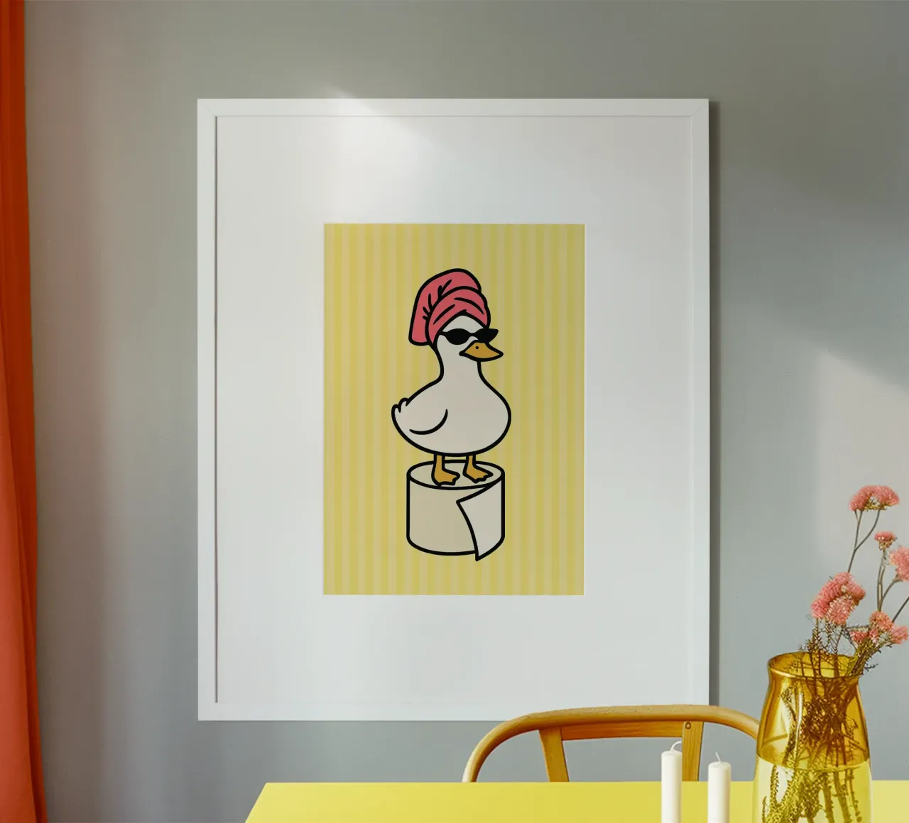 Bagno dell'oca sciocca poster con telaio in alluminio da oneroad