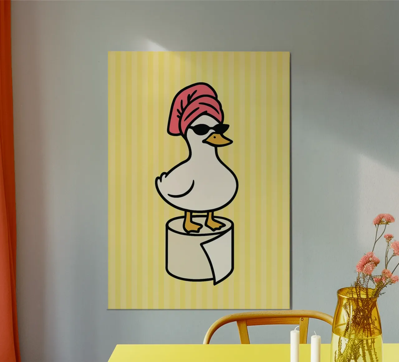 Bagno dell'oca sciocca poster con telaio in alluminio da oneroad