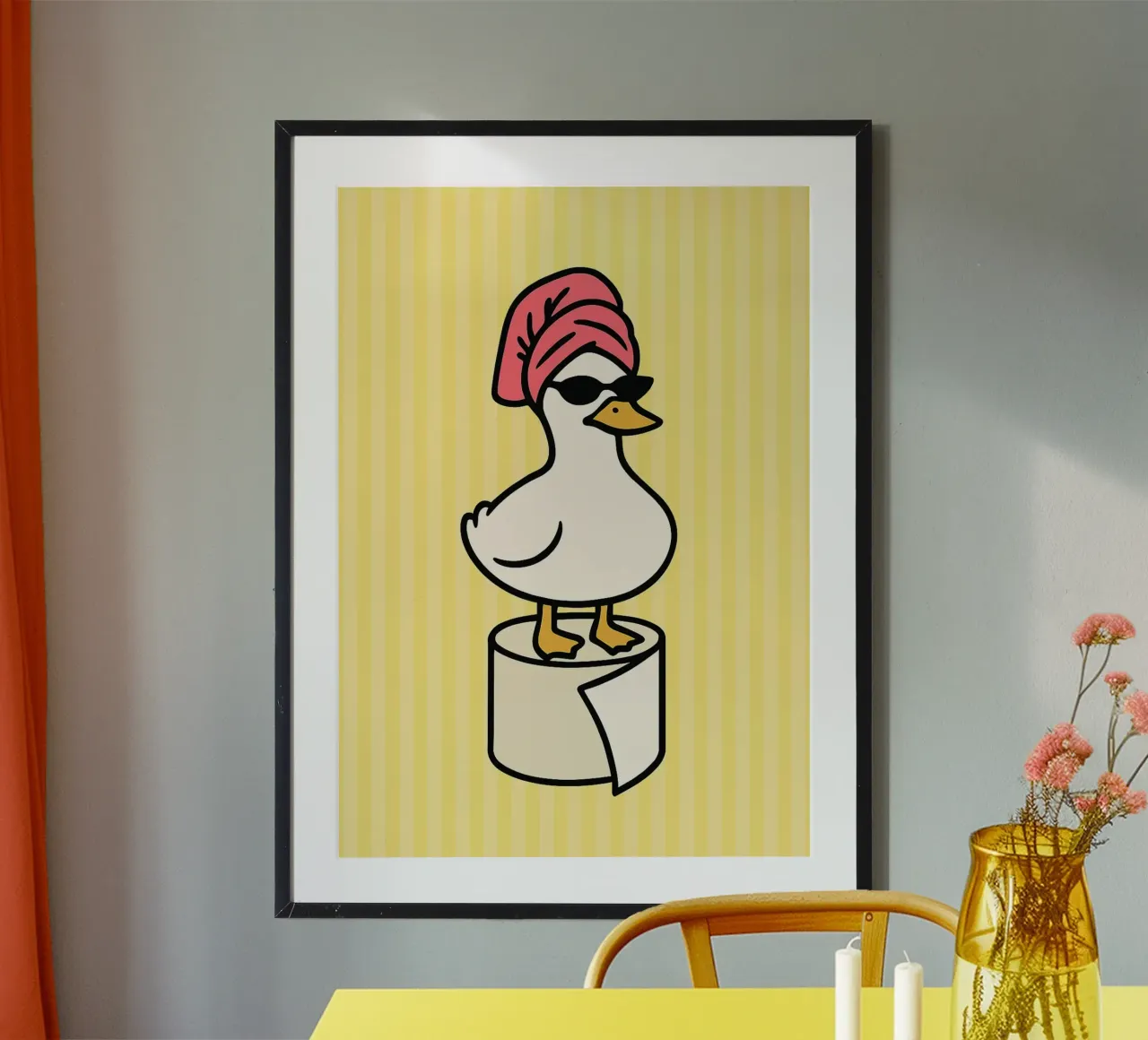 Bagno dell'oca sciocca poster con telaio in alluminio da oneroad