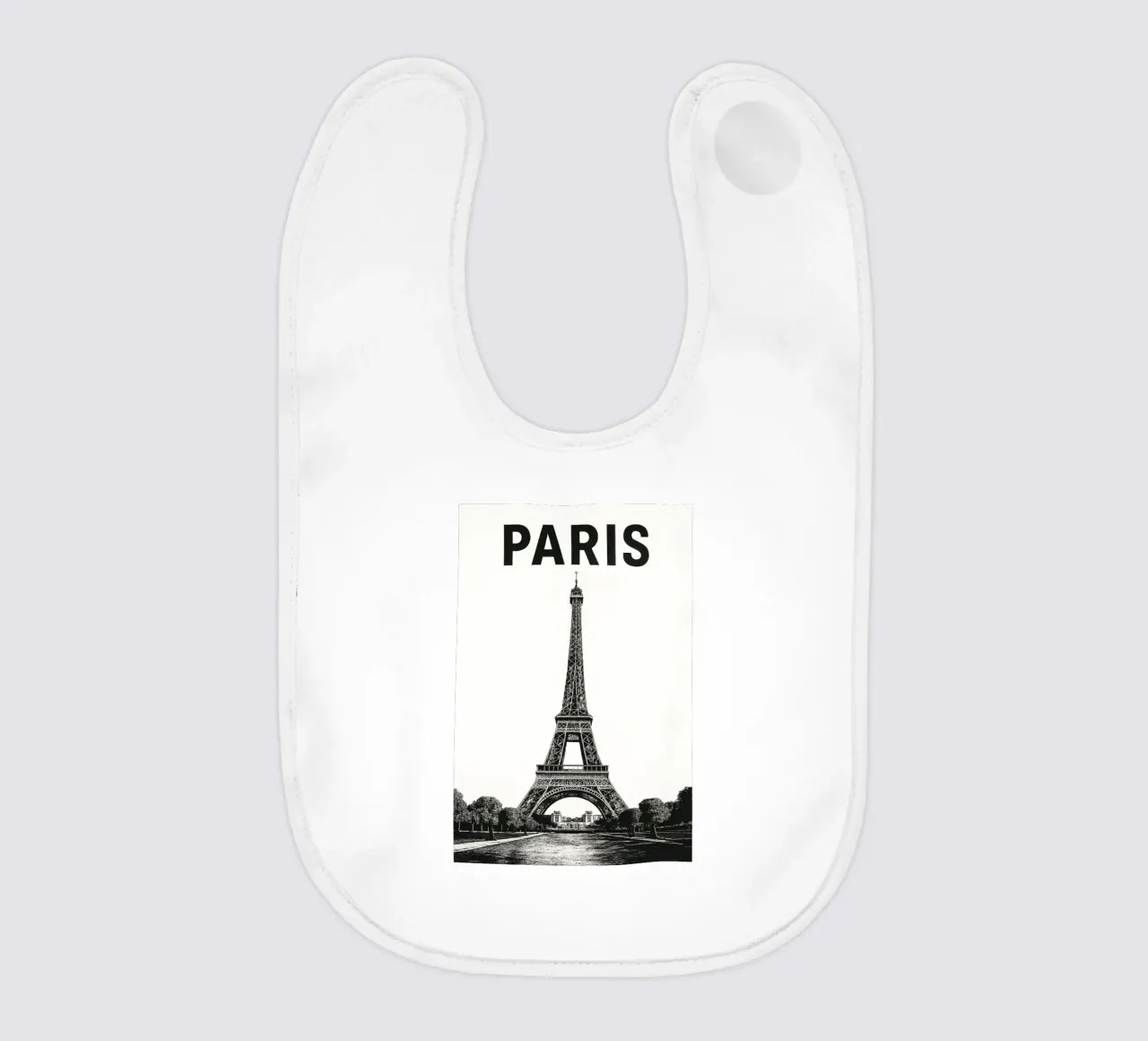 Eiffel Tower, Paris in black & white bavaglino da Vintage Travelers