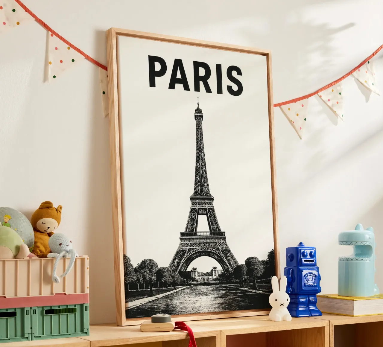 Eiffel Tower, Paris in black & white canvas by Vintage Travelers