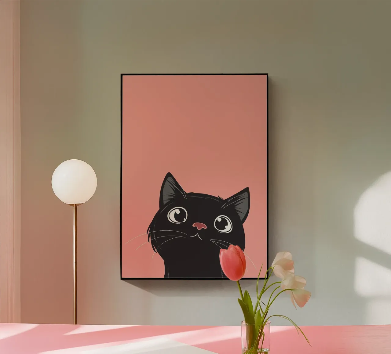 Cat Retro Minimal plexiglass da Matthew P Link
