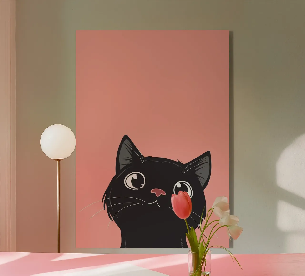 Cat Retro Minimal plexiglass da Matthew P Link