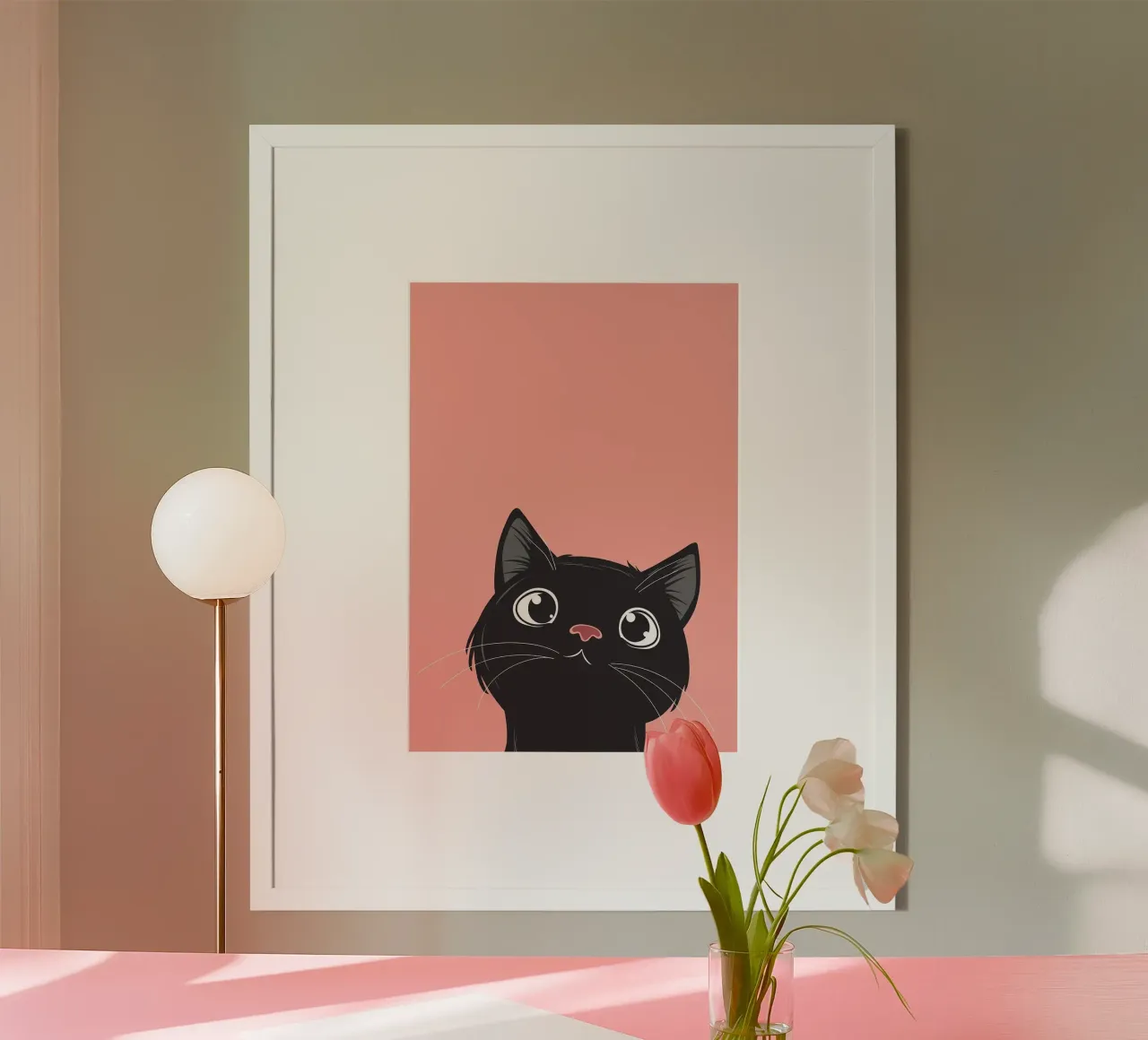 Cat Retro Minimal carta hahnemühle da Matthew P Link