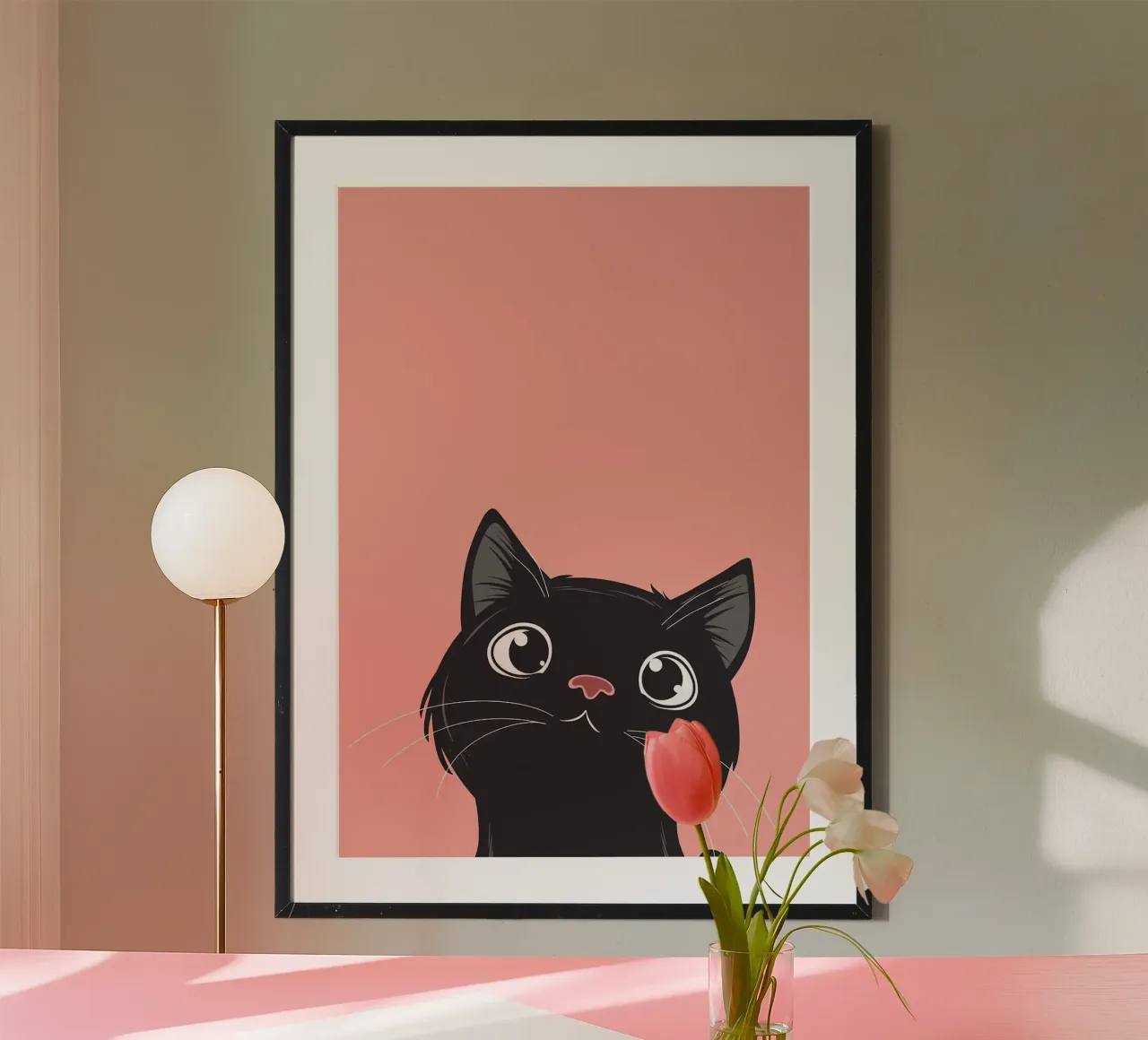 Cat Retro Minimal carta hahnemühle da Matthew P Link