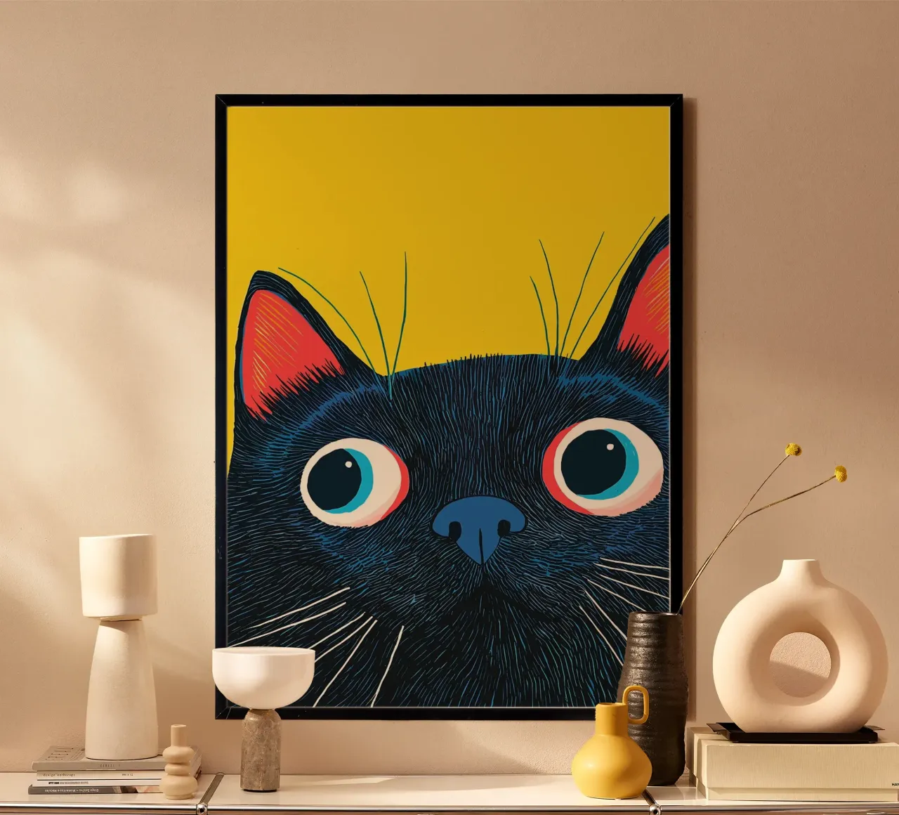Illustrazione del gatto curioso poster da Matthew P Link
