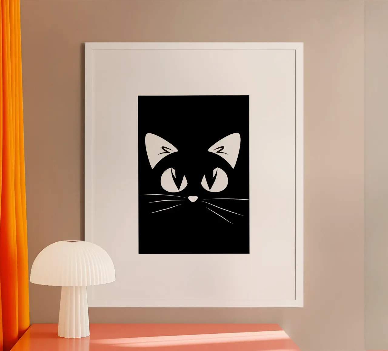 Cute gray CAT head epic Cute CAT per gli amanti dei gatti e i proprietari di gatti poster con telaio in plastica da Matthew P Link