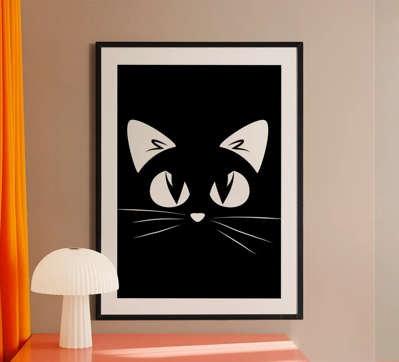Cute gray CAT head epic Cute CAT per gli amanti dei gatti e i proprietari di gatti poster con telaio in plastica da Matthew P Link