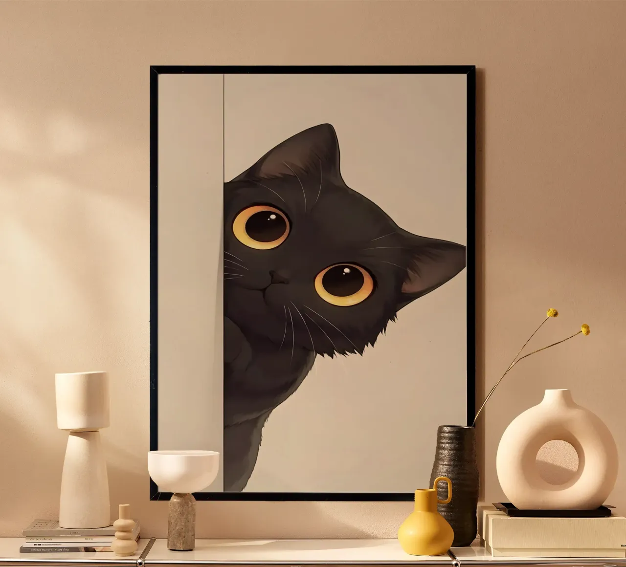 gatto nero gatto occhi grandi poster da Matthew P Link