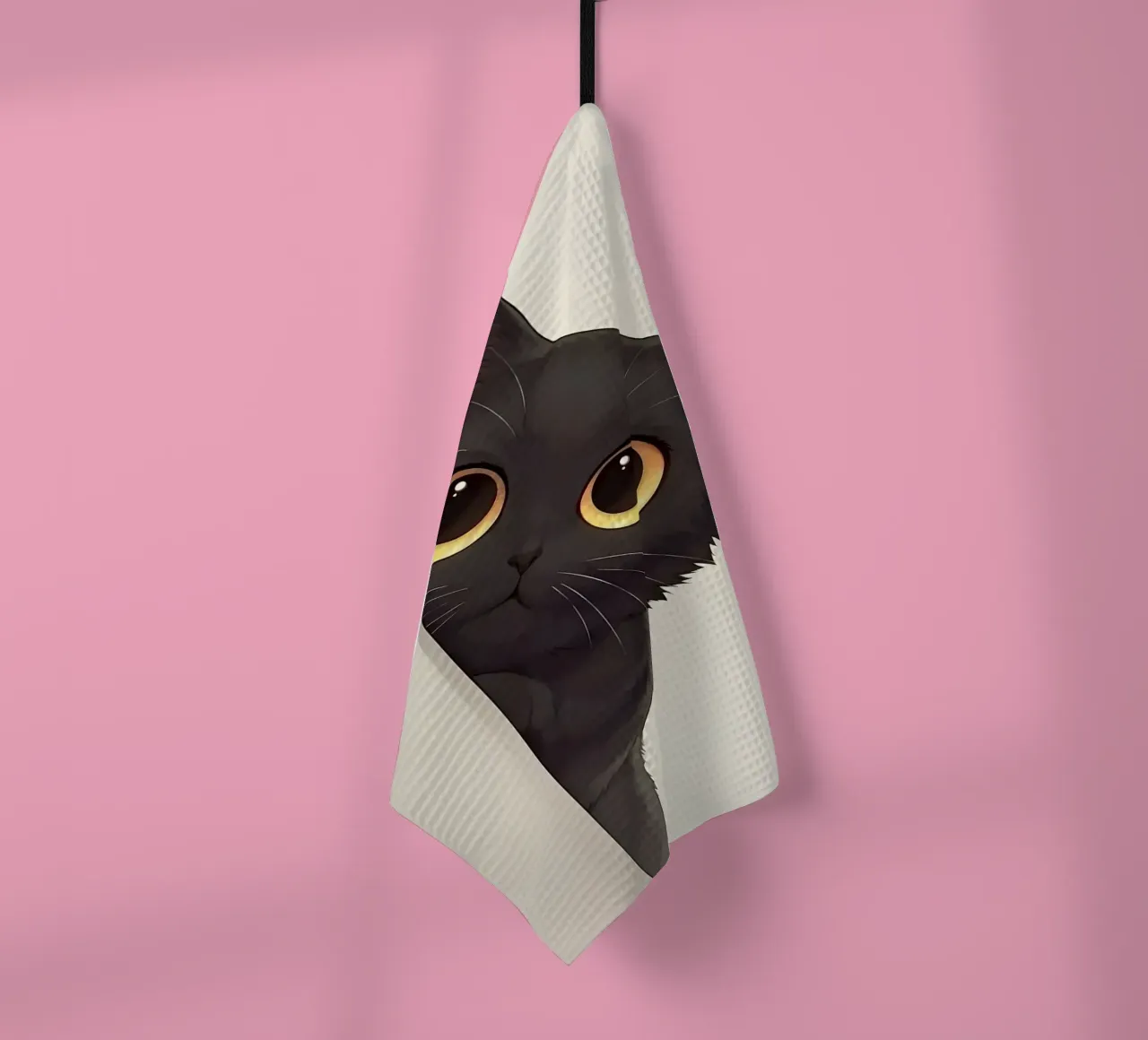 chat noir chat grands yeux torchon de Matthew P Link