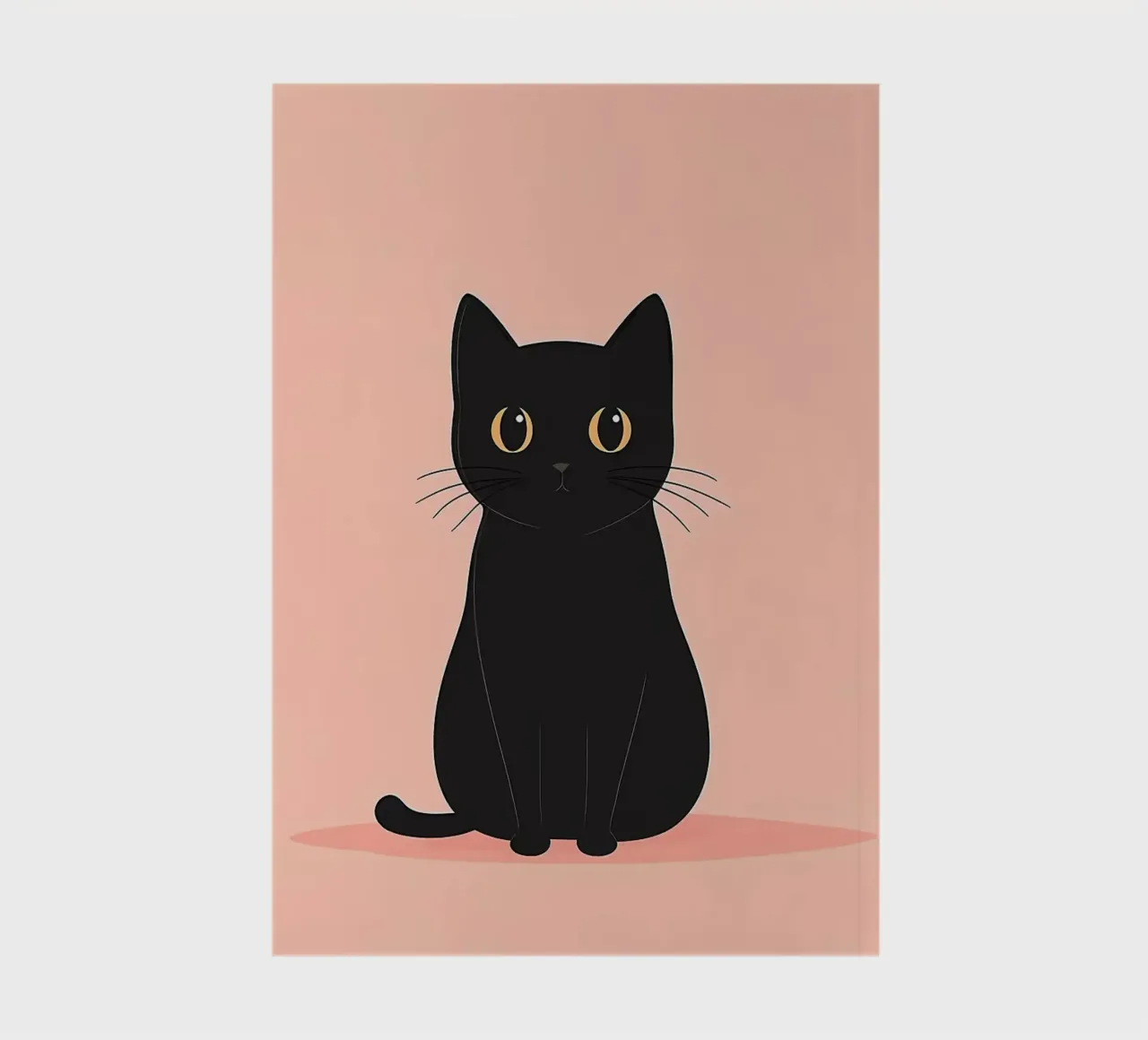 Black Cat Illustration notebook by Matthew P Link