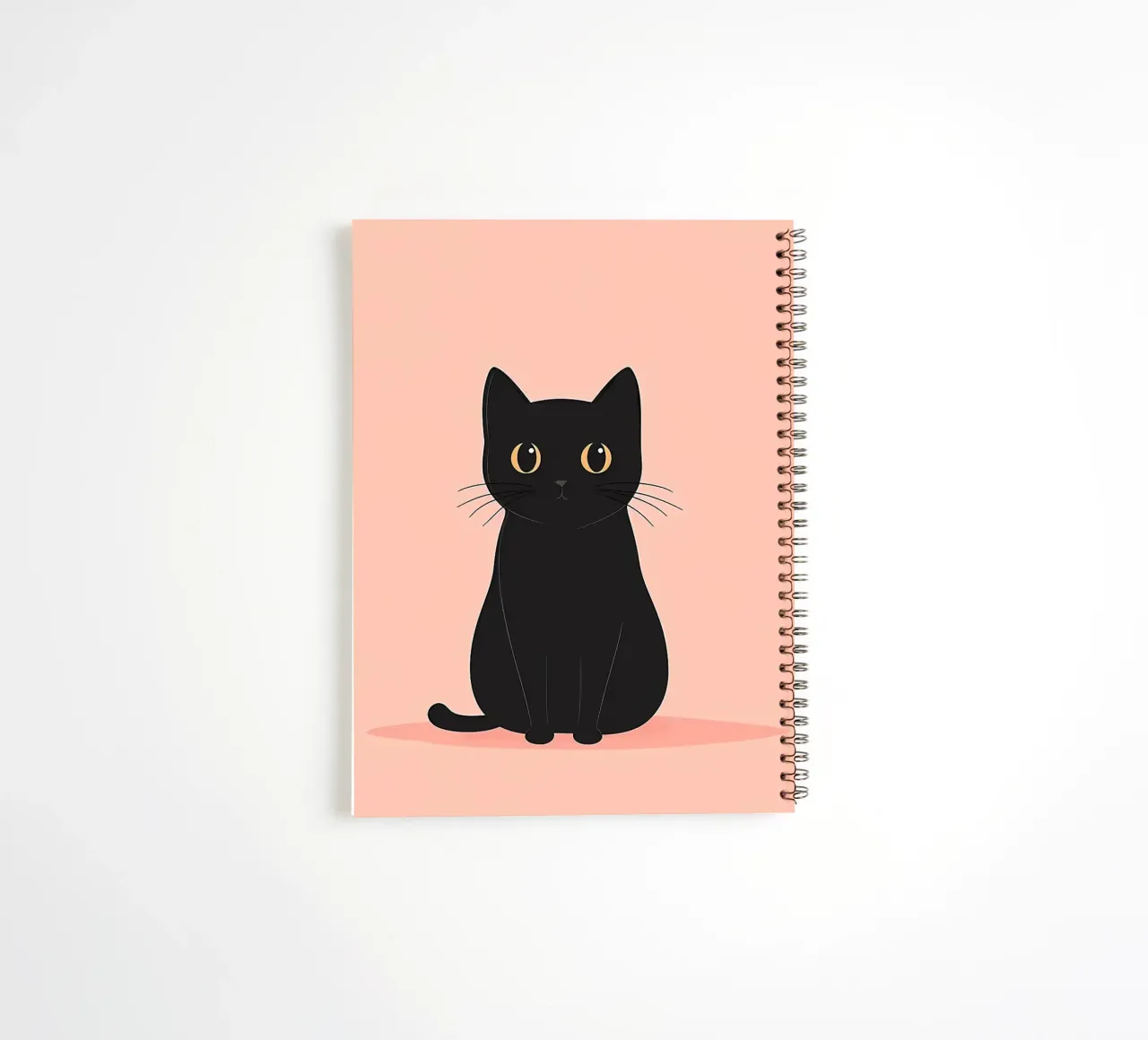 Black Cat Illustration spiral notebook by Matthew P Link