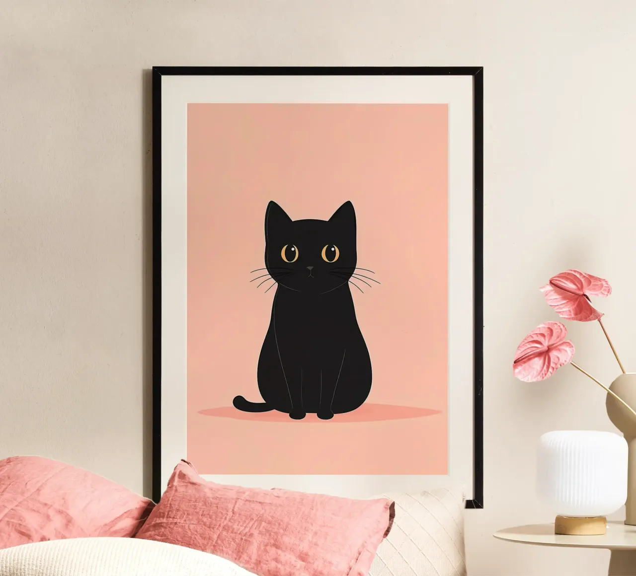 Black Cat Illustration poster by Matthew P Link