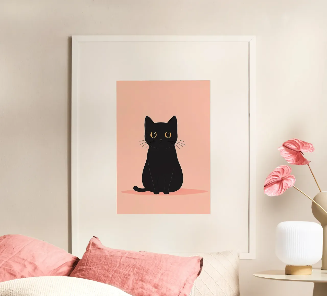 Black Cat Illustration poster by Matthew P Link