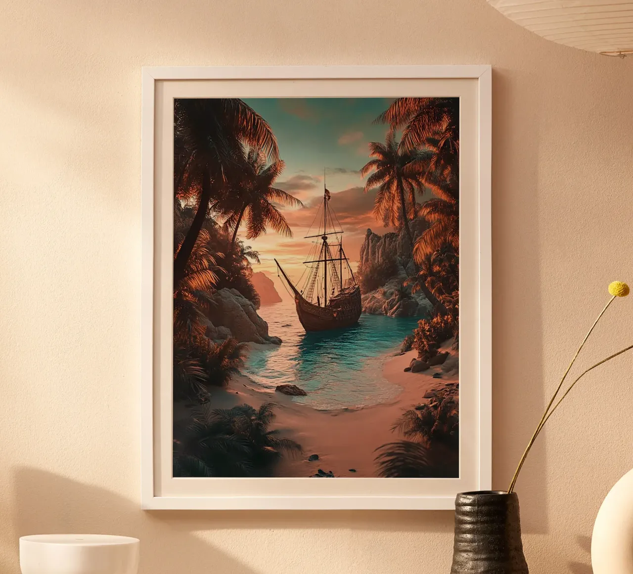Piratenschiff auf dem Meer Poster von Cute Art