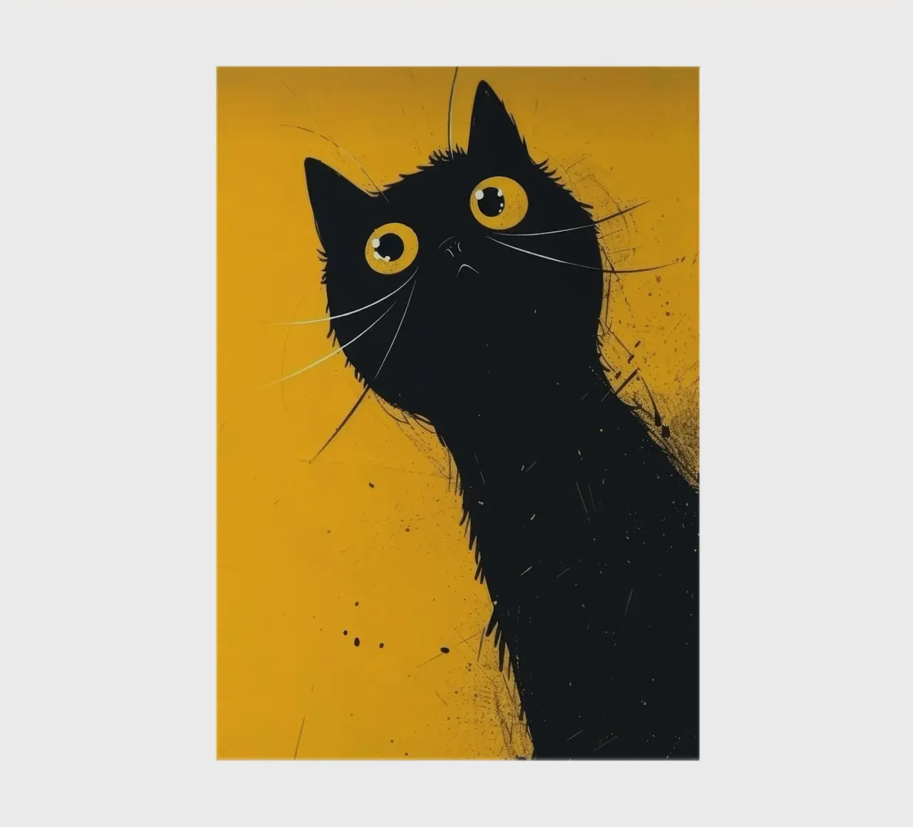 Black Cat on Yellow Background notebook by Matthew P Link