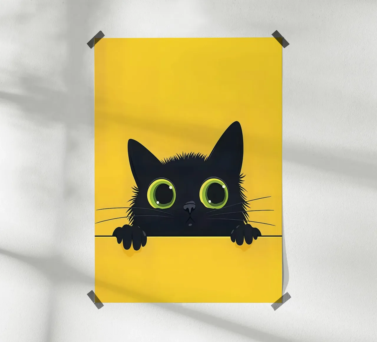 Gatto nero che sbircia poster da Matthew P Link