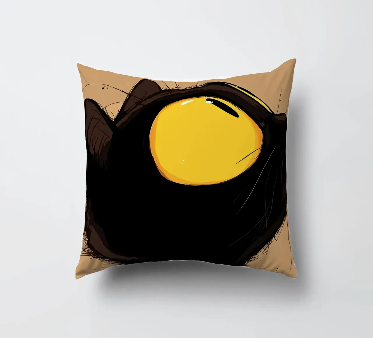 Gatto nero con occhi gialli cuscino da Matthew P Link