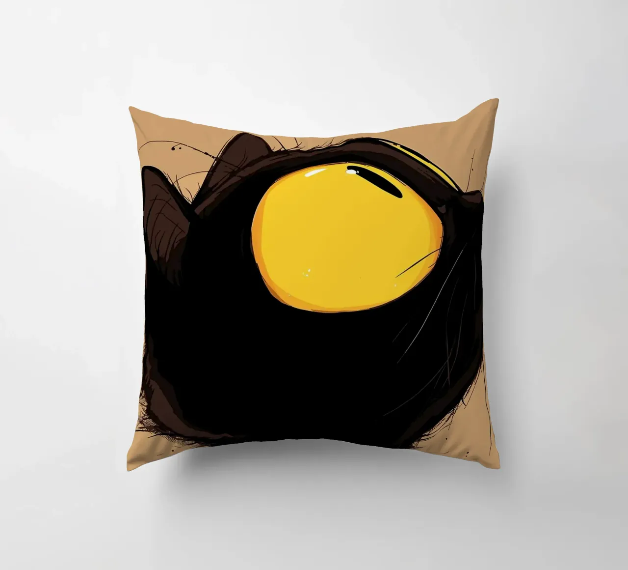 Gatto nero con occhi gialli cuscino da Matthew P Link