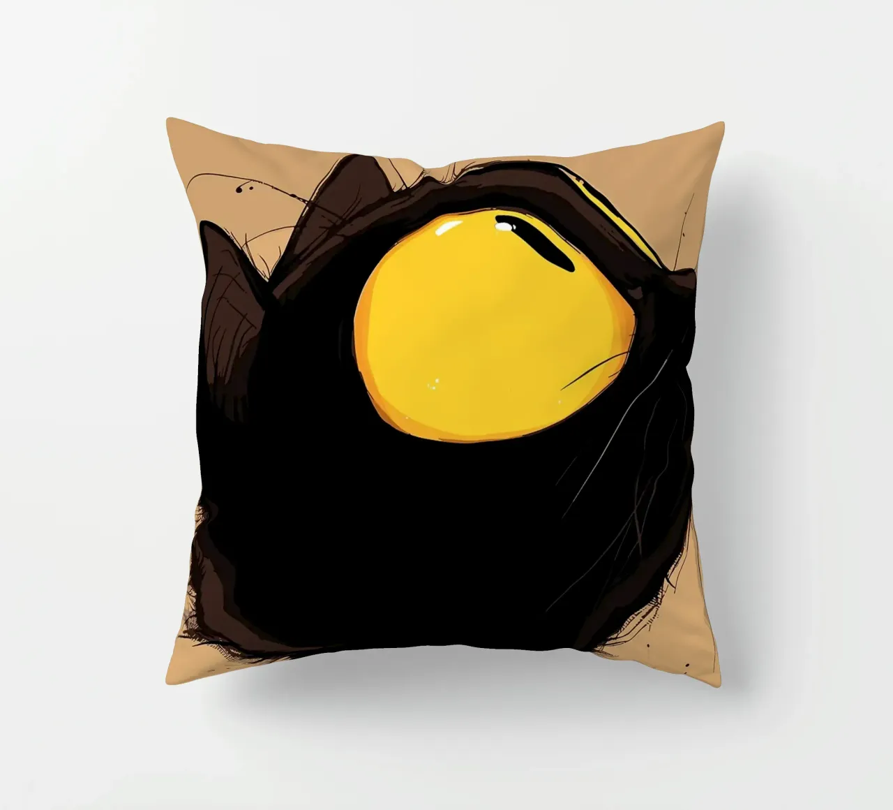 Gatto nero con occhi gialli cuscino da Matthew P Link