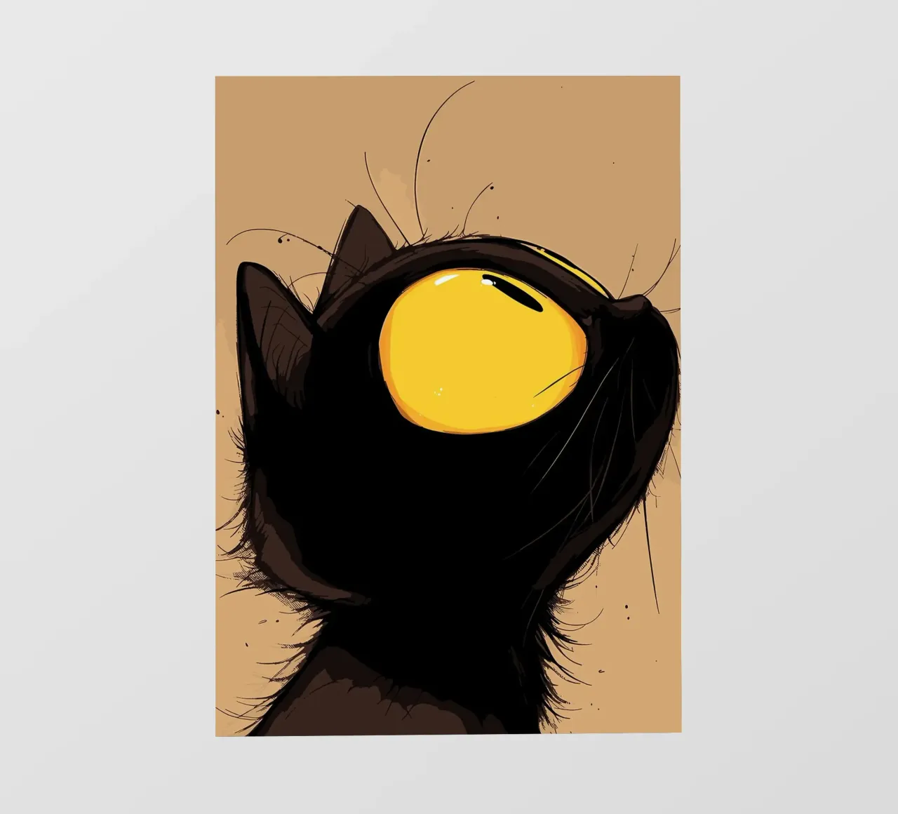 Gatto nero con occhi gialli telo in pvc da Matthew P Link