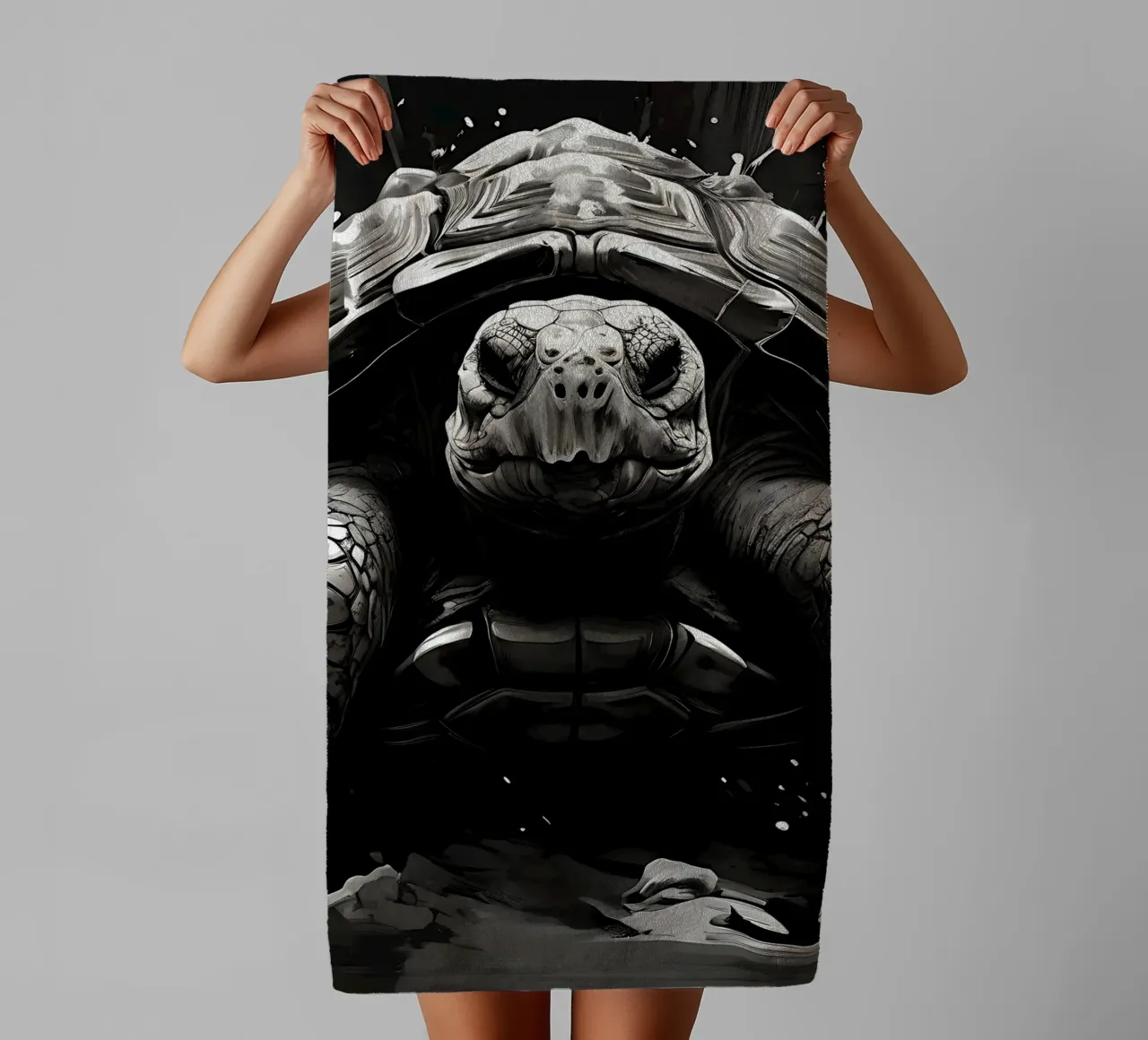 Turtle_style_I_1 towel by Tierisch bunt by LK