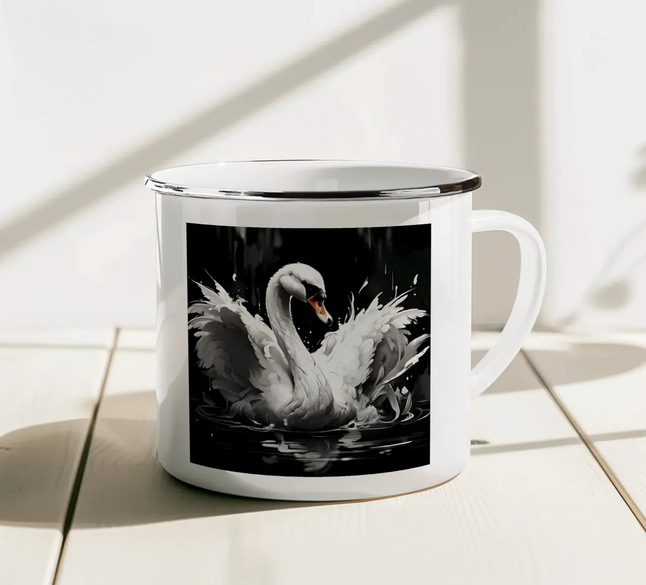 Stile_cigno_I_1 tazza in smalto da Tierisch bunt by LK