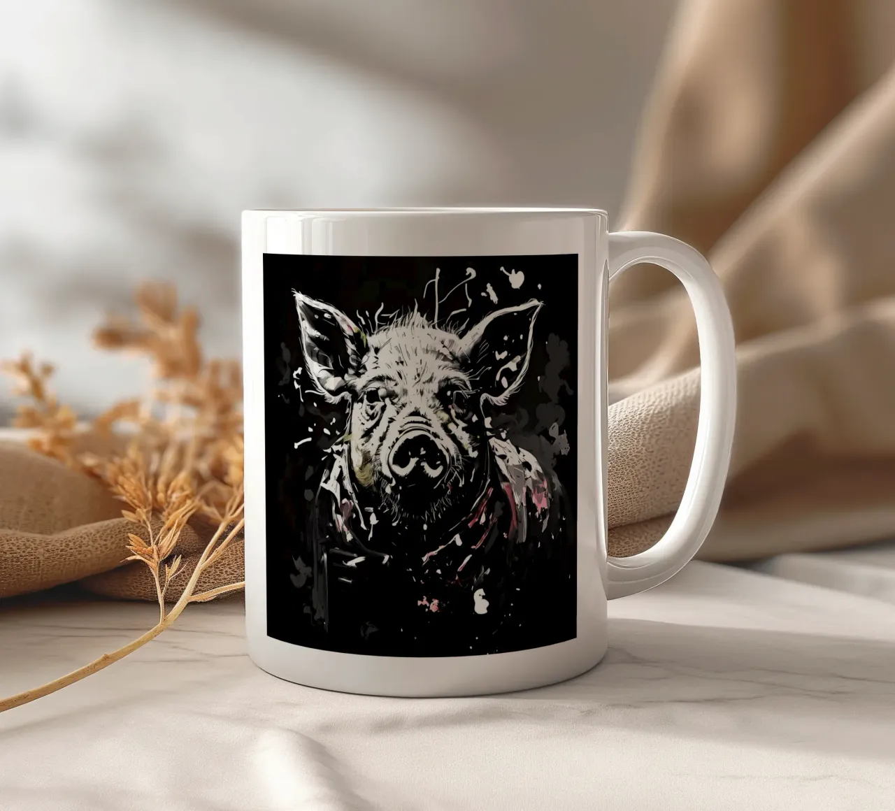 Stile_maiale_I_1 tazza in ceramica da Tierisch bunt by LK