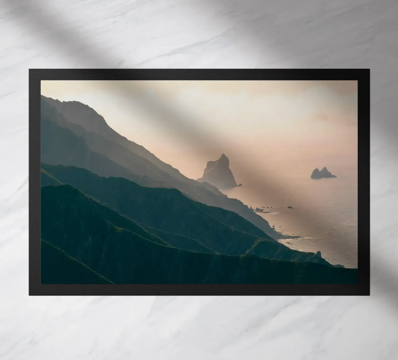 mountains ocean doormat by Earthly Visions