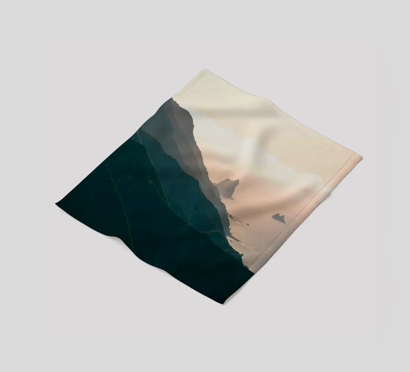 mountains ocean fleece blanket by Earthly Visions