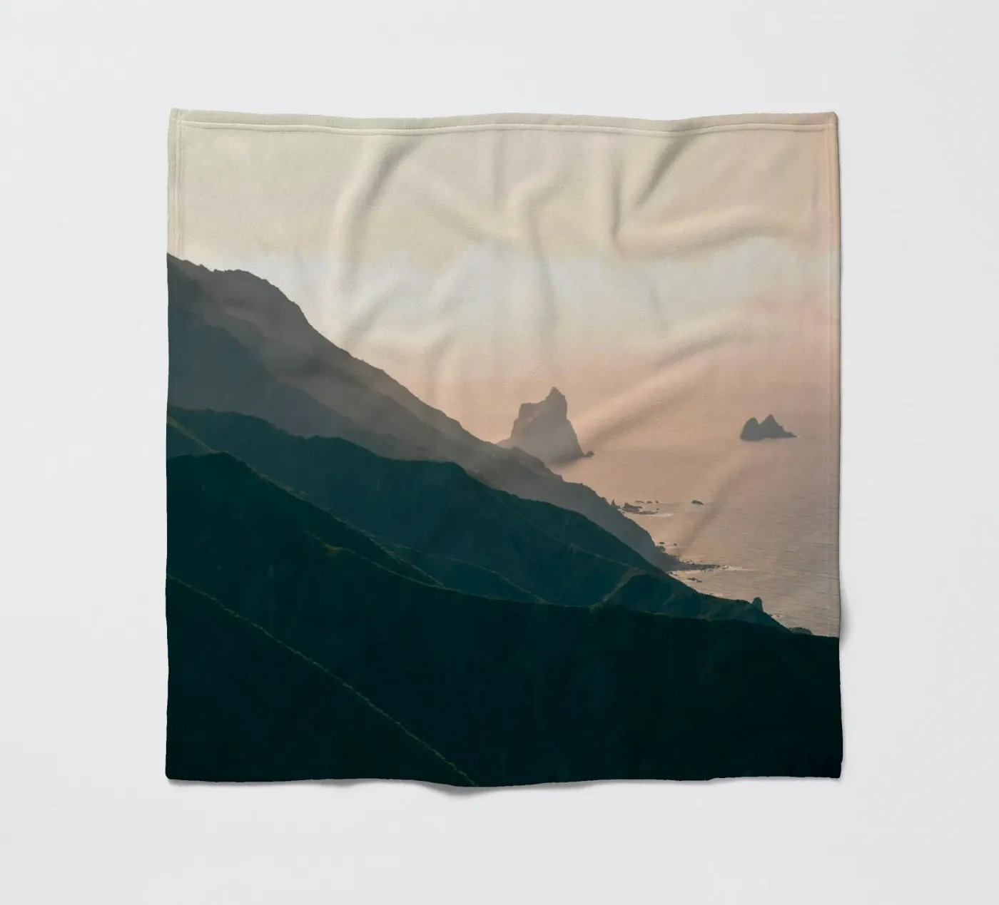 mountains ocean fleece blanket by Earthly Visions