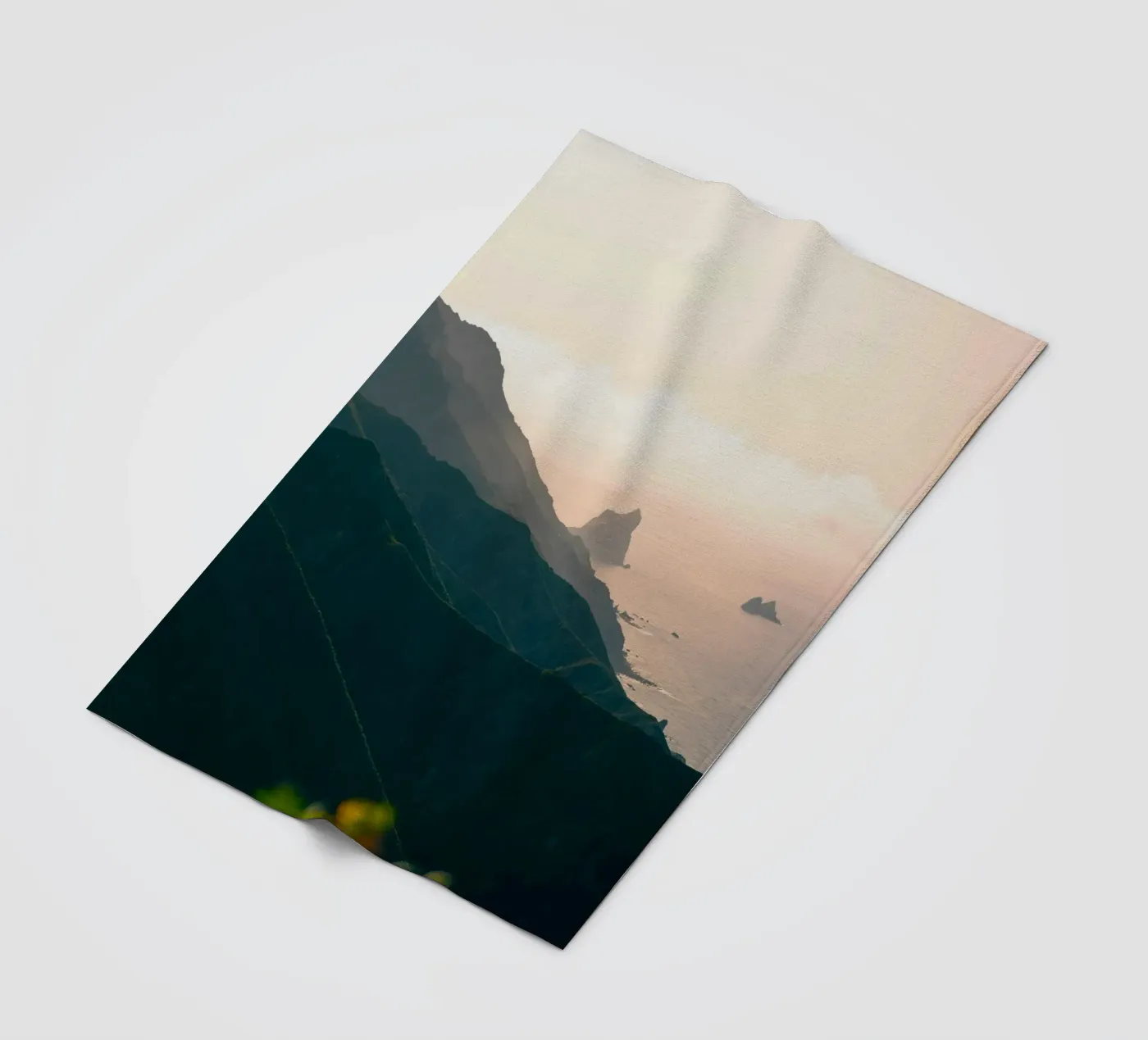 mountains ocean fleece blanket by Earthly Visions