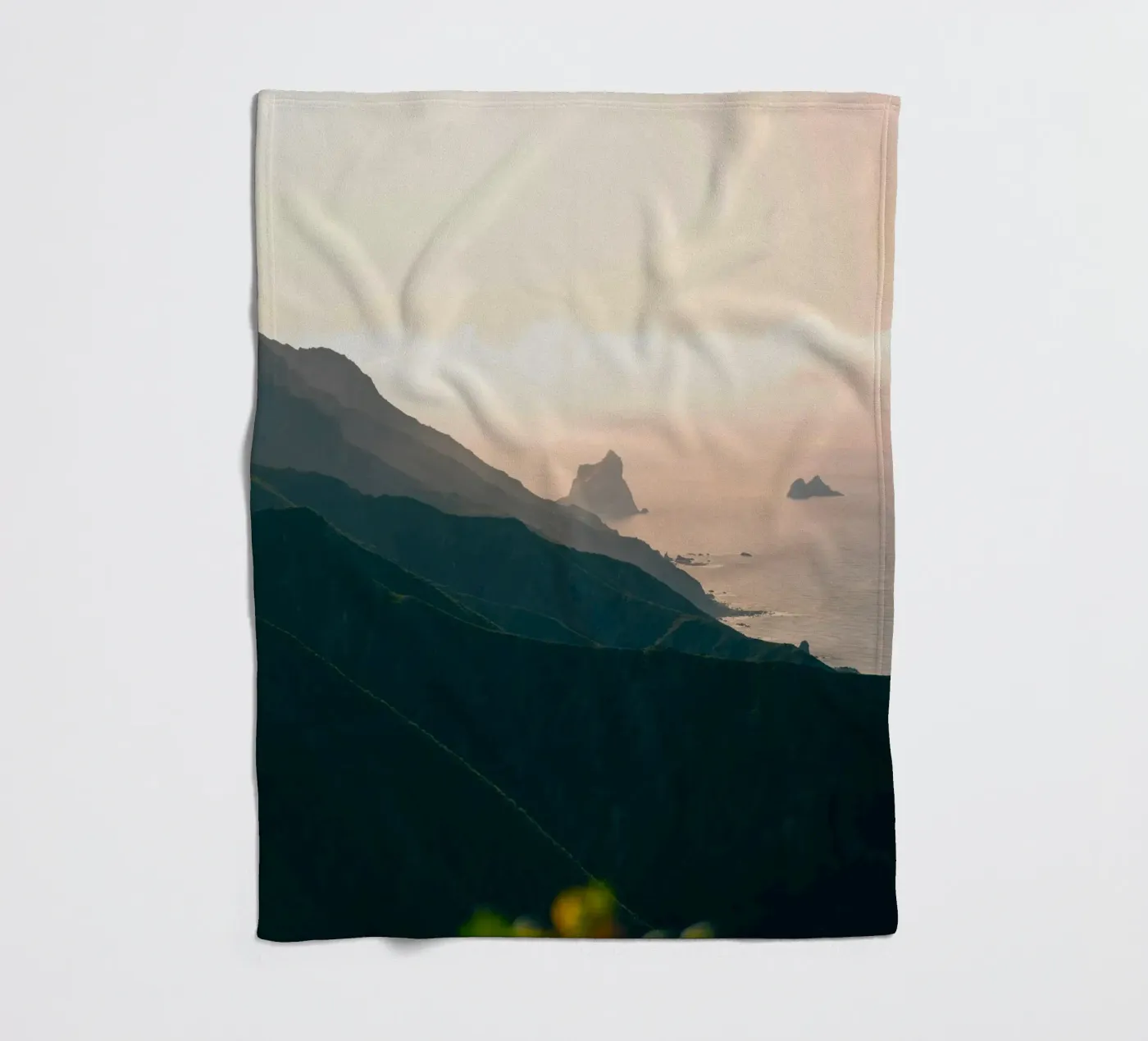 mountains ocean fleece blanket by Earthly Visions