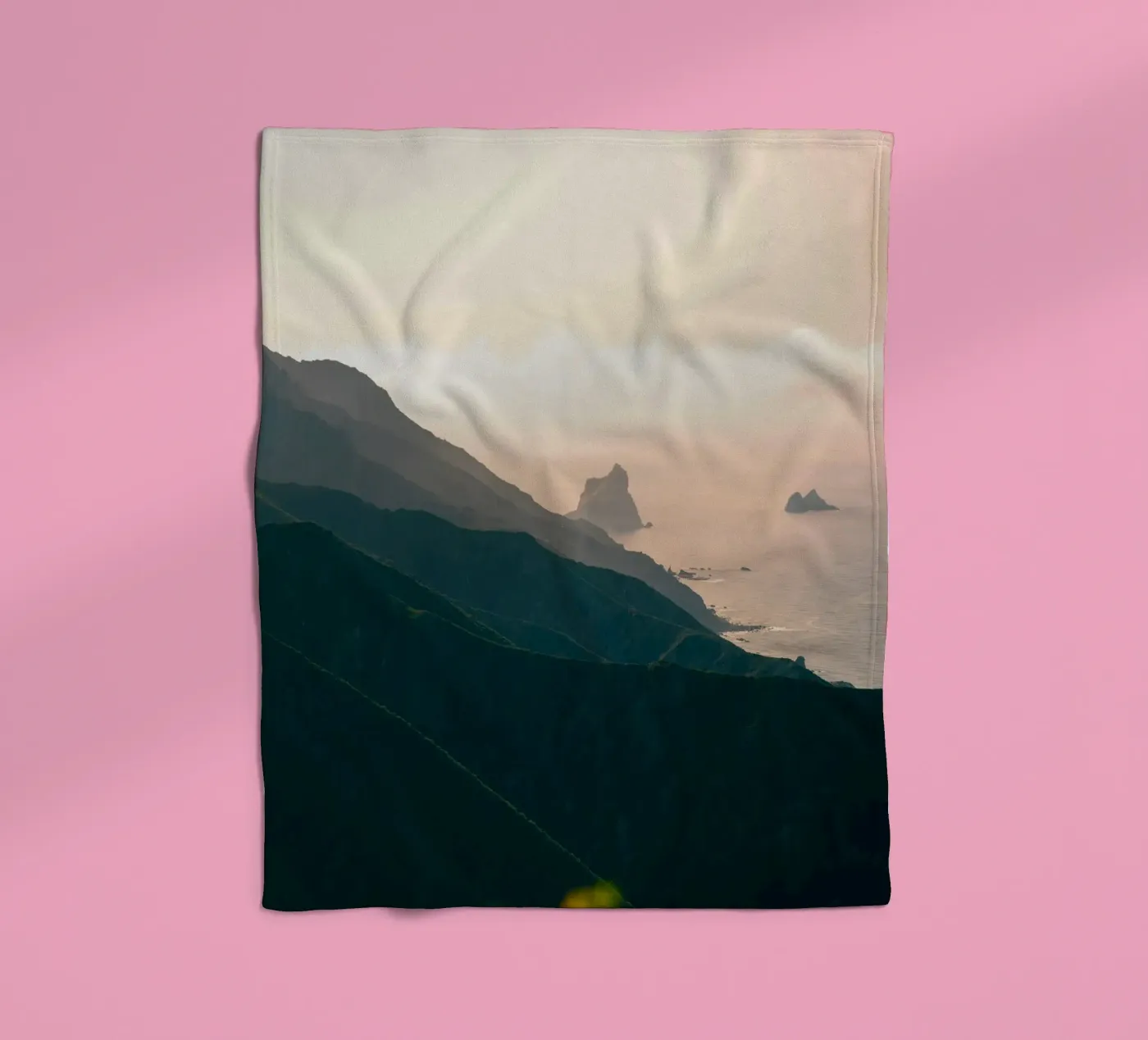 mountains ocean fleece blanket by Earthly Visions