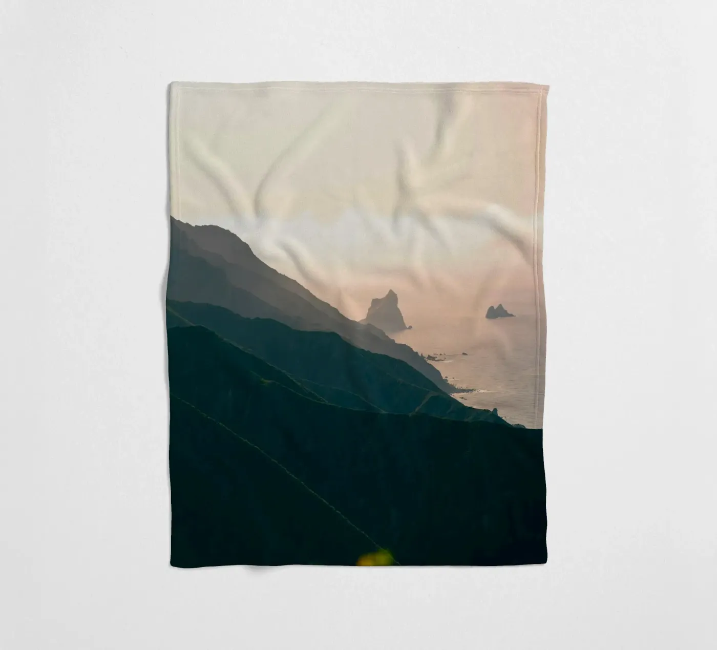 mountains ocean fleece blanket by Earthly Visions
