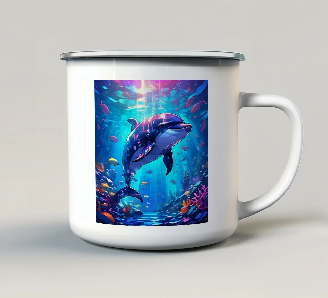 Stile_delfino_J_1 tazza in smalto da Tierisch bunt by LK