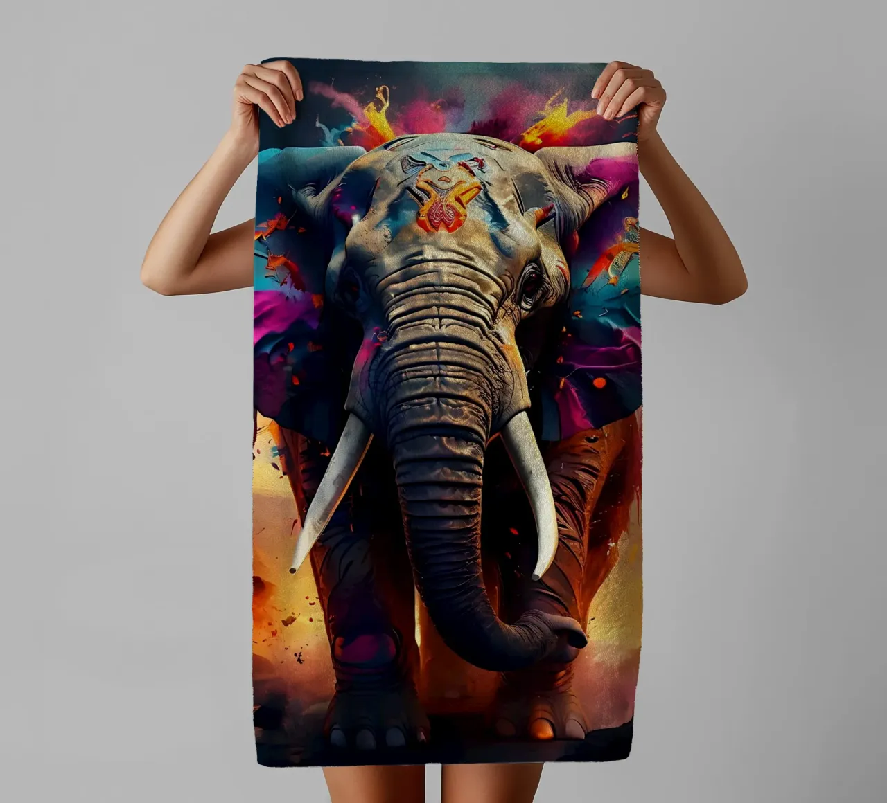 Elephant_Style_J_1 towel by Tierisch bunt by LK