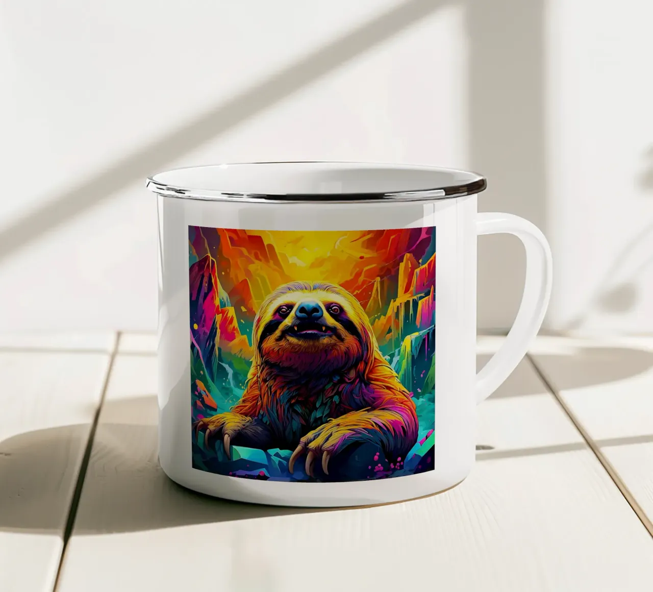 Bradipo_Stile_J_1 tazza in smalto da Tierisch bunt by LK
