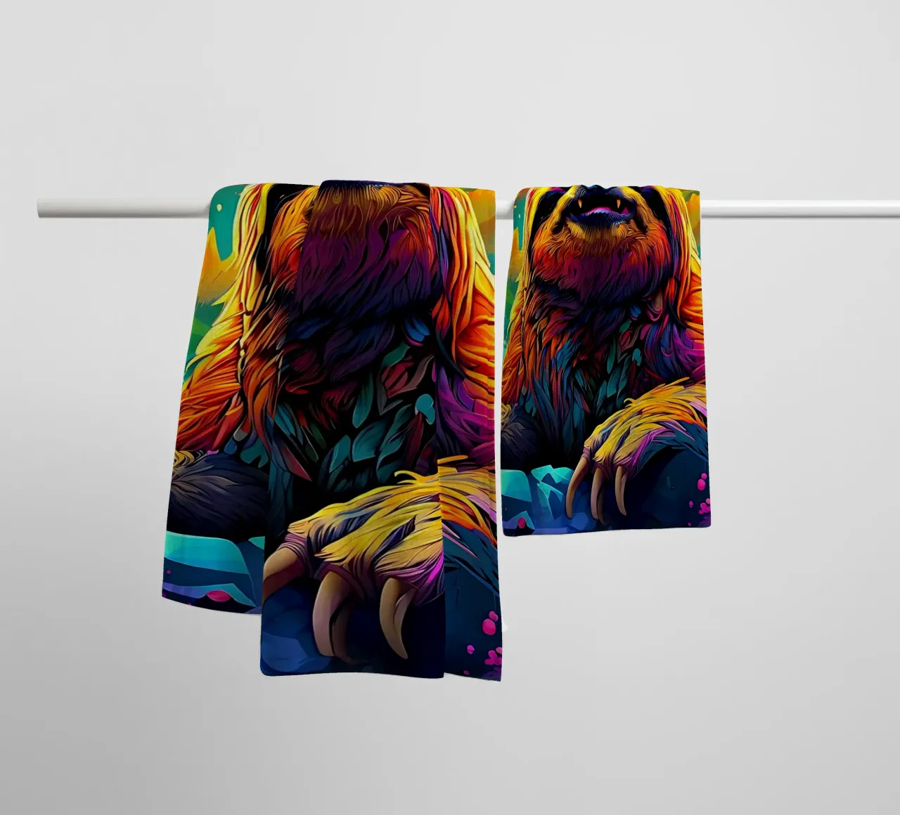 Bradipo_Stile_J_1 asciugamano da bagno da Tierisch bunt by LK