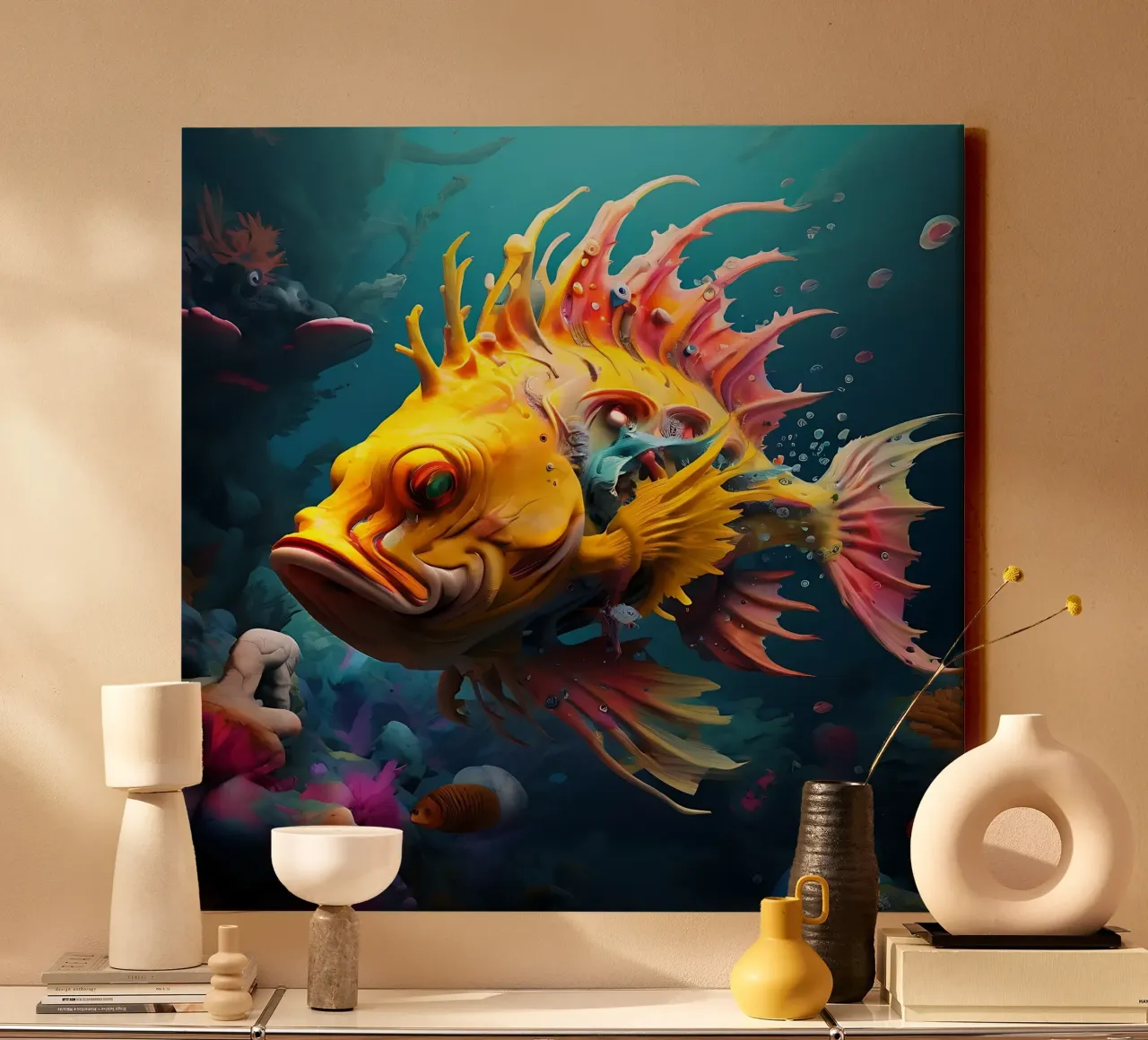 Fish_style_J_1 canvas by Tierisch bunt by LK