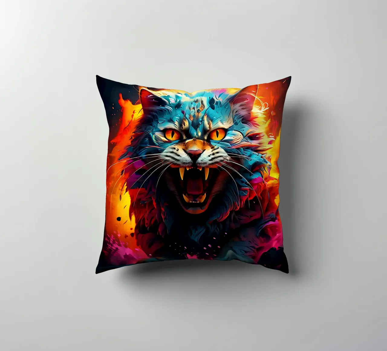 Stile_gatto_J_1 cuscino da Tierisch bunt by LK
