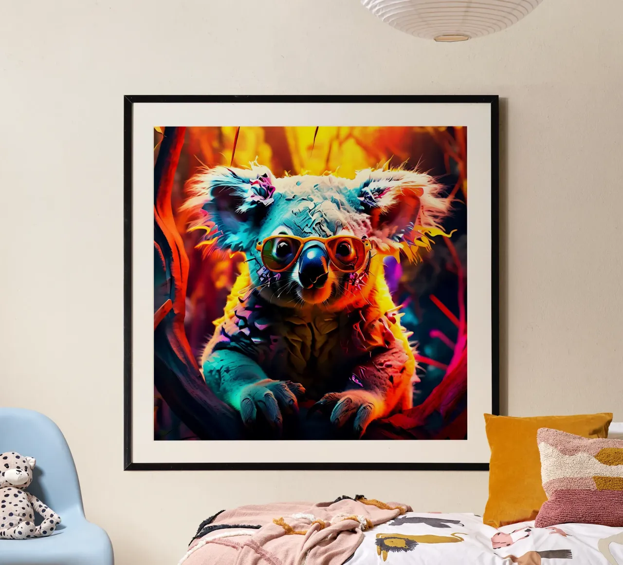 Koala_Style_J_1 poster with plastic frame by Tierisch bunt by LK