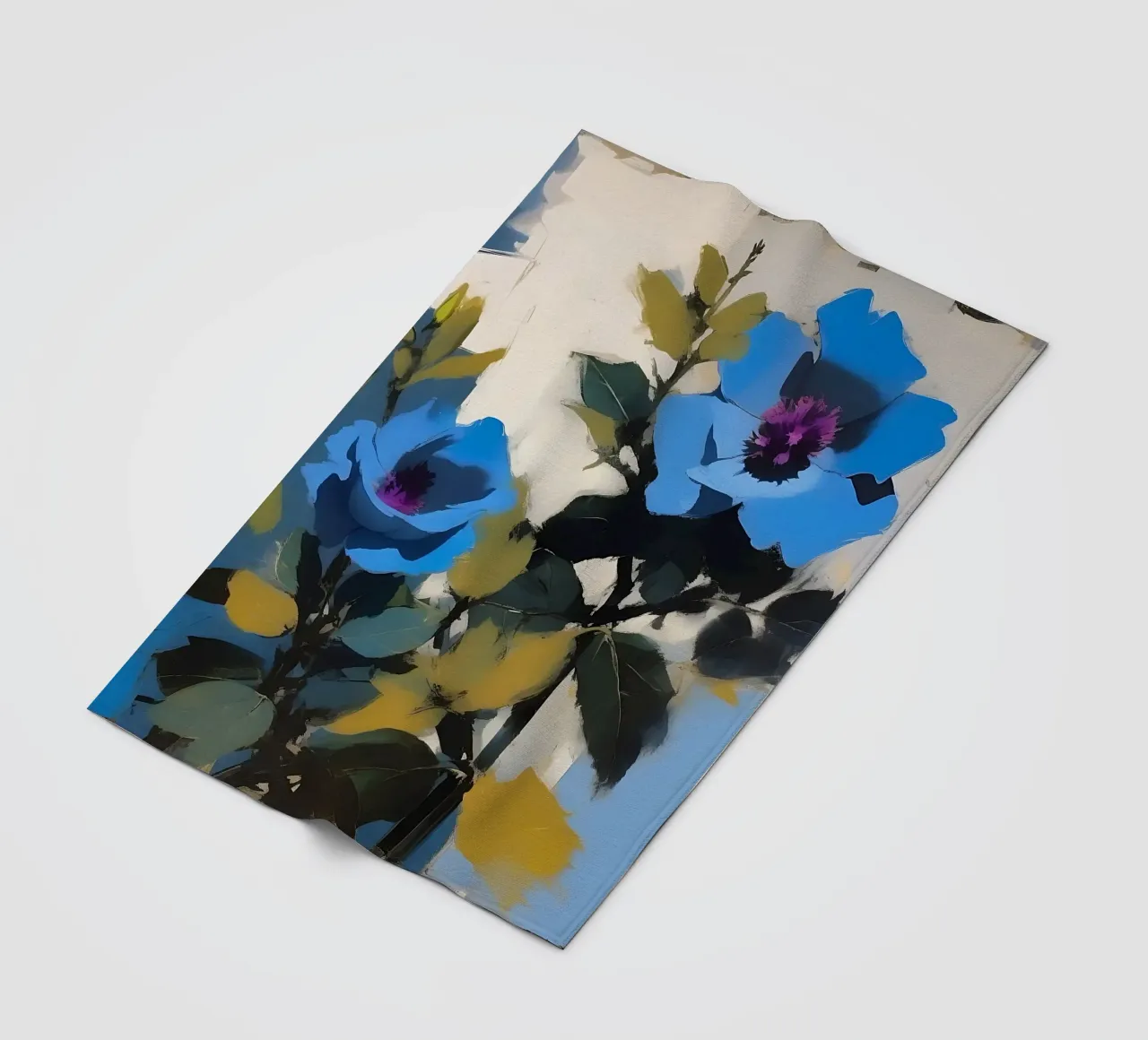 Fiori_blu_1 coperta in pile da Farb- und Blütenzauber by LK
