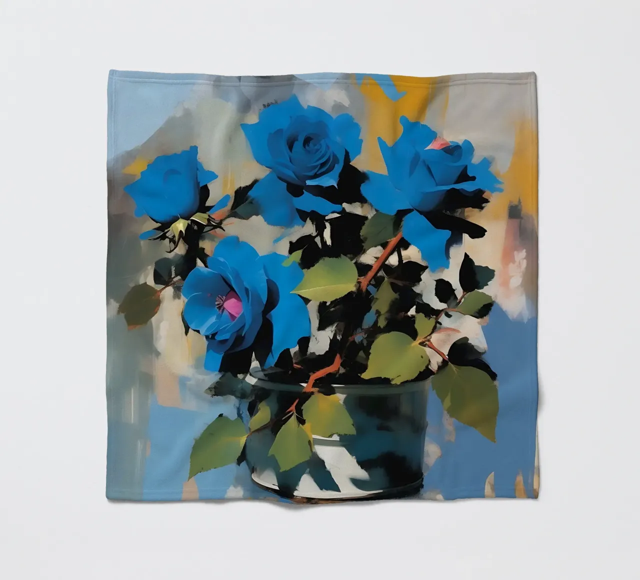 Fiori_blu_2 coperta in pile da Farb- und Blütenzauber by LK