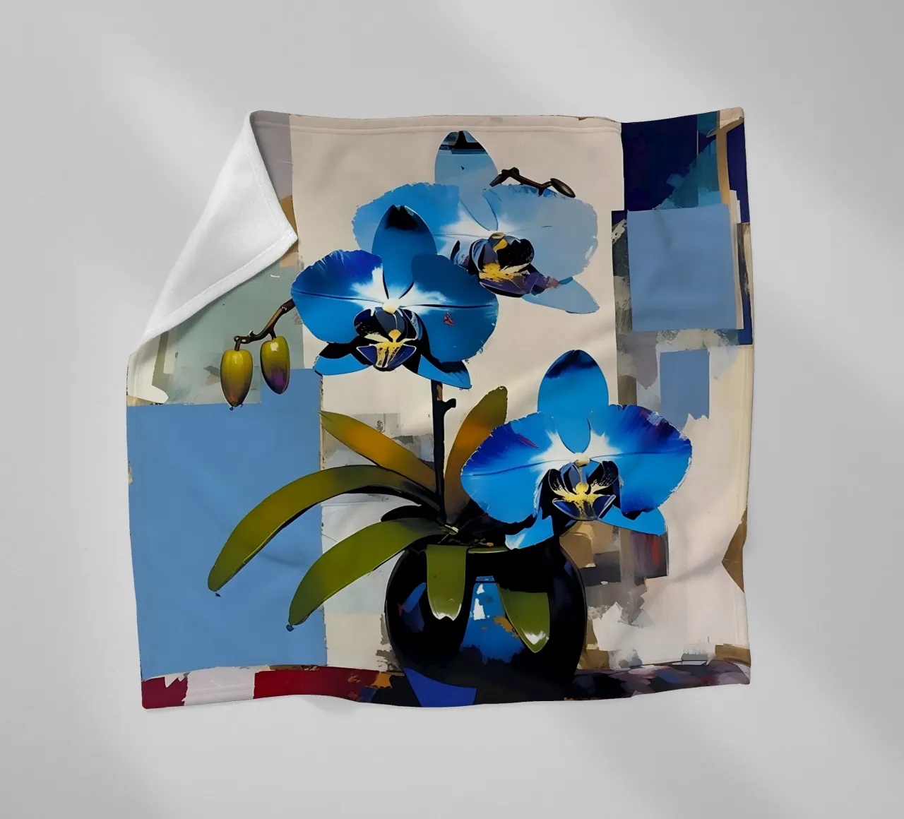 Fiori_blu_3 coperta in pile da Farb- und Blütenzauber by LK