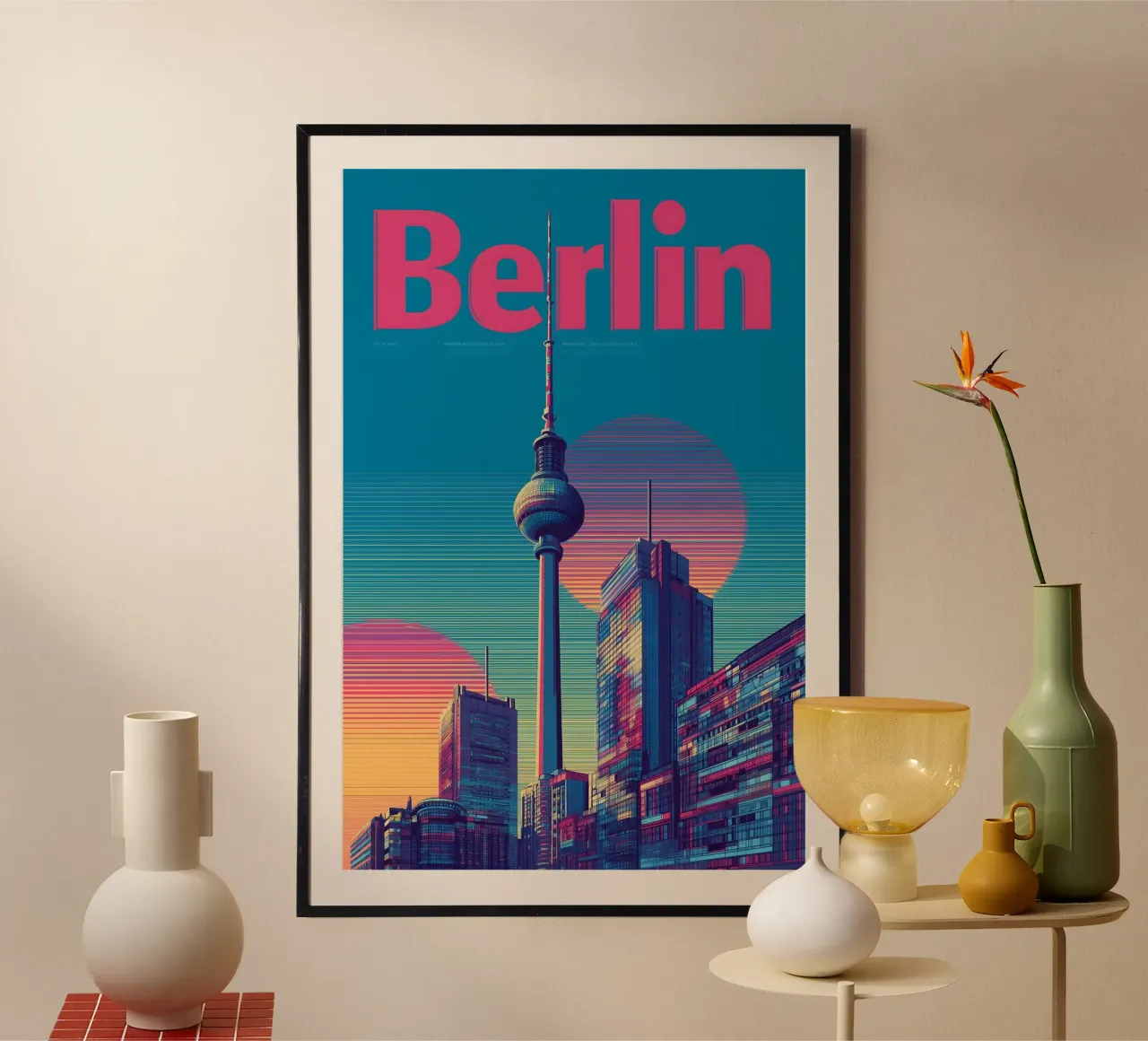 Berlin retro Reiseposter poster con telaio in alluminio da Vintage Travel Art