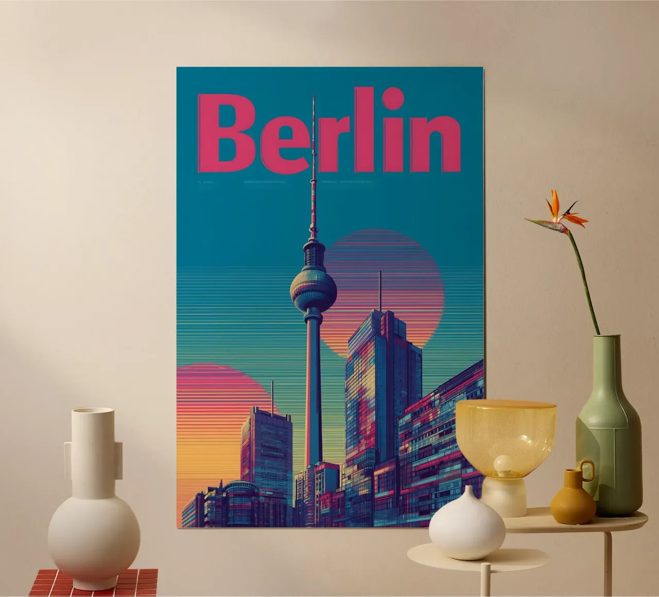 Berlin retro Reiseposter poster con telaio in alluminio da Vintage Travel Art